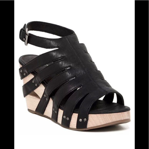 NWT Eileen Fisher Leather Wedge Sandals Sz 8 - Picture 2 of 10